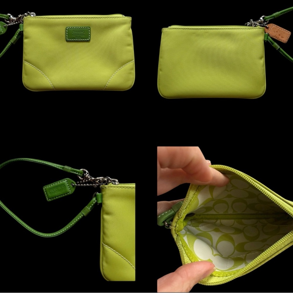 Women’s Vintage Y2K Coach Lime Green Wristlet Excellent Condition